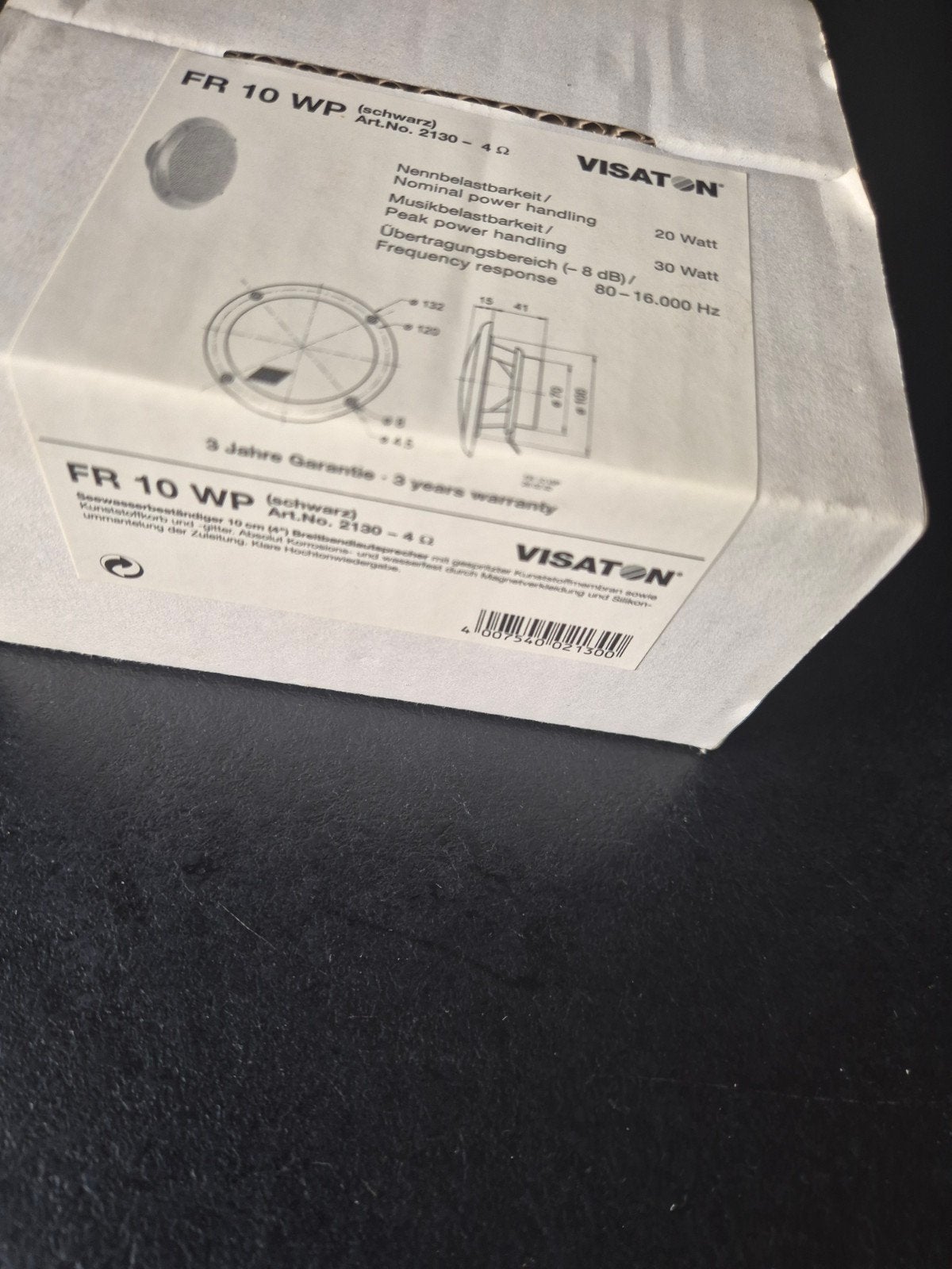 Visaton FR 10 WP (zwart) - Nieuwe luidspreker, Overige merken, Overige typen, Nieuw, Ophalen of Verzenden