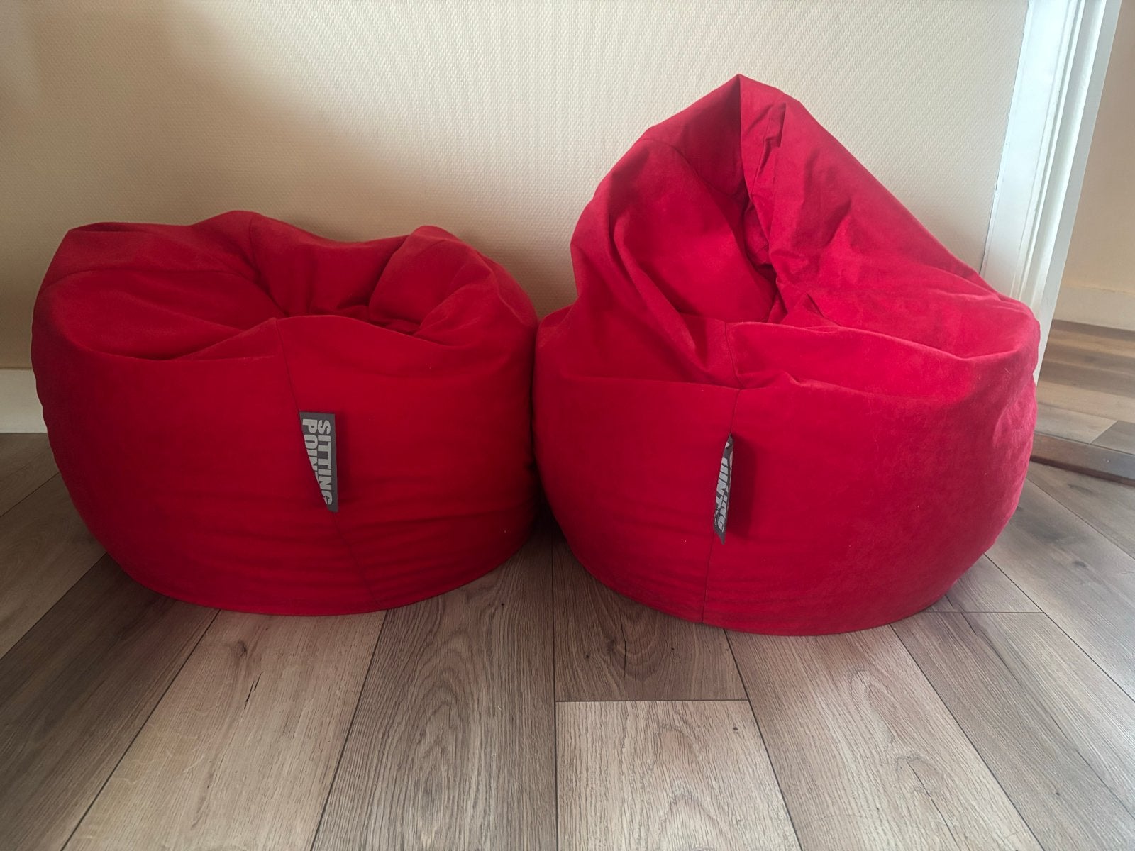 2x Sitting Point Easy Zitzak Rood (ca. 70x90 cm), Ophalen, Gebruikt, Rood, Zitzak