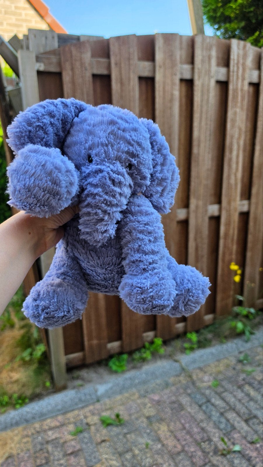 Jellycat Fuddlewuddle Olifant - Fris gewassen, Blauw, Ophalen of Verzenden, Wasbaar, Olifant