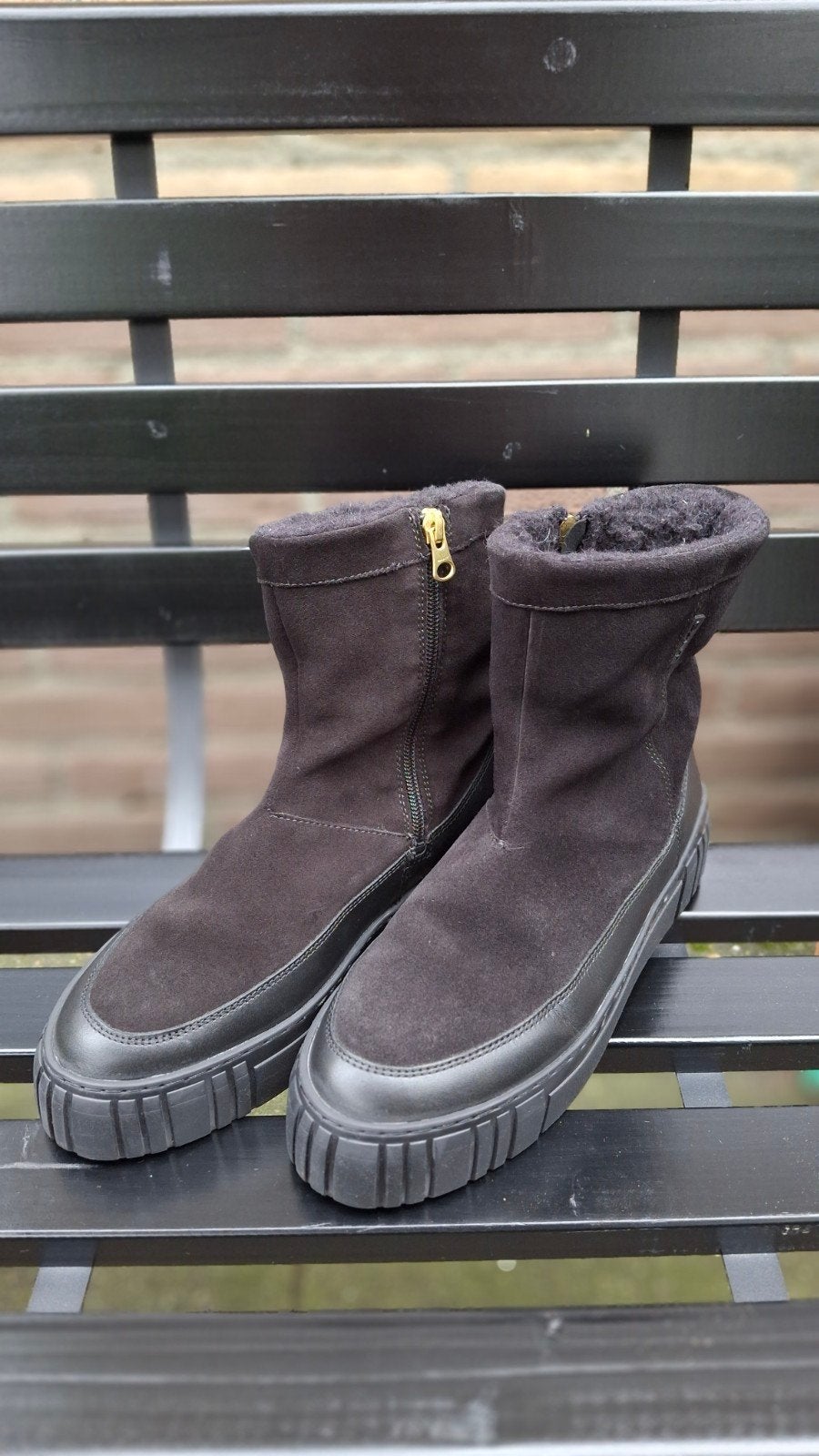 Gant halfhoge winterlaarzen - maat 38 - 100% wollen voering, Zwart, Lage of Enkellaarzen, Ophalen of Verzenden, Zo goed als nieuw