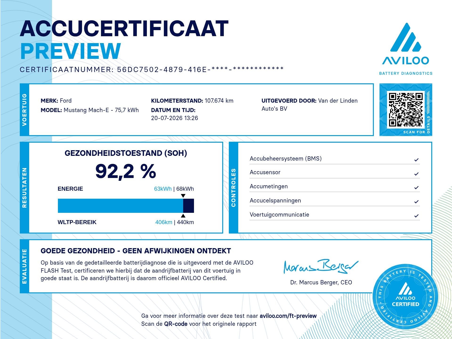 Ford Mustang Mach-E RWD 75 kWh SOH 92,2% | Panoramadak | 360, Automaat, Achterwielaandrijving, Gebruikt, 31 min