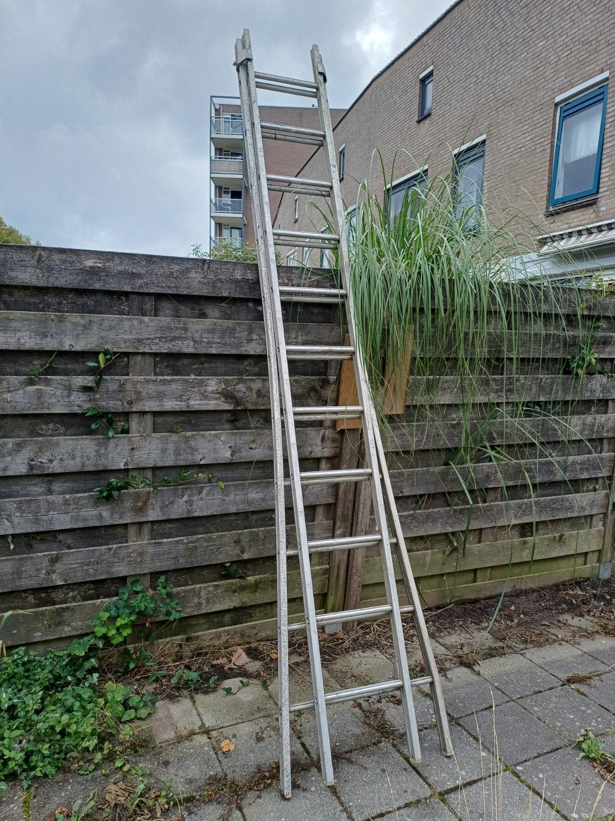 Ladder uitschuifbaar, aluminium, Ophalen, Gebruikt, Ladder, Opvouwbaar of Inschuifbaar