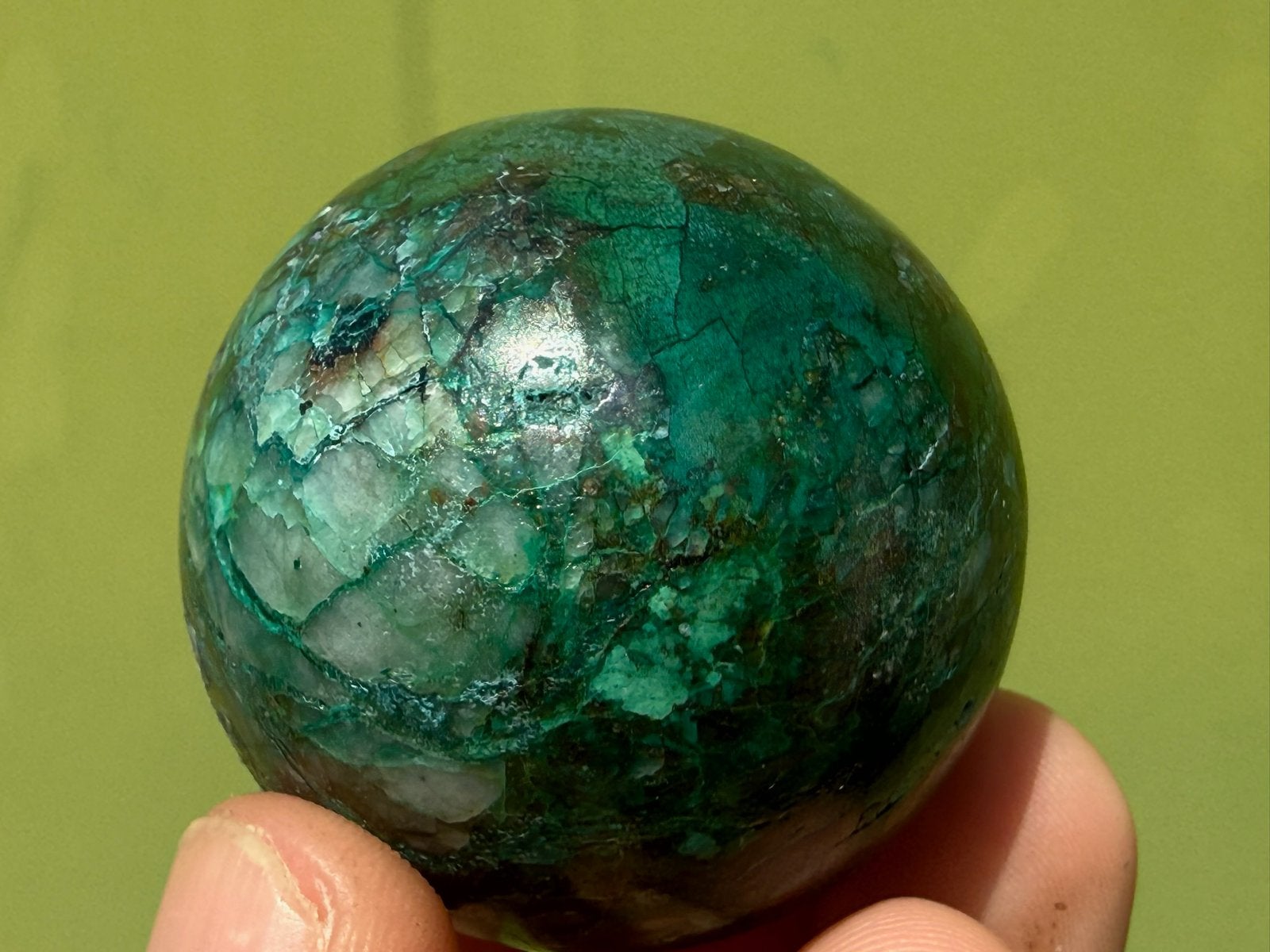 Malacolla - Chrysocolla met Malachiet bol mineralen, Ophalen of Verzenden, Mineraal