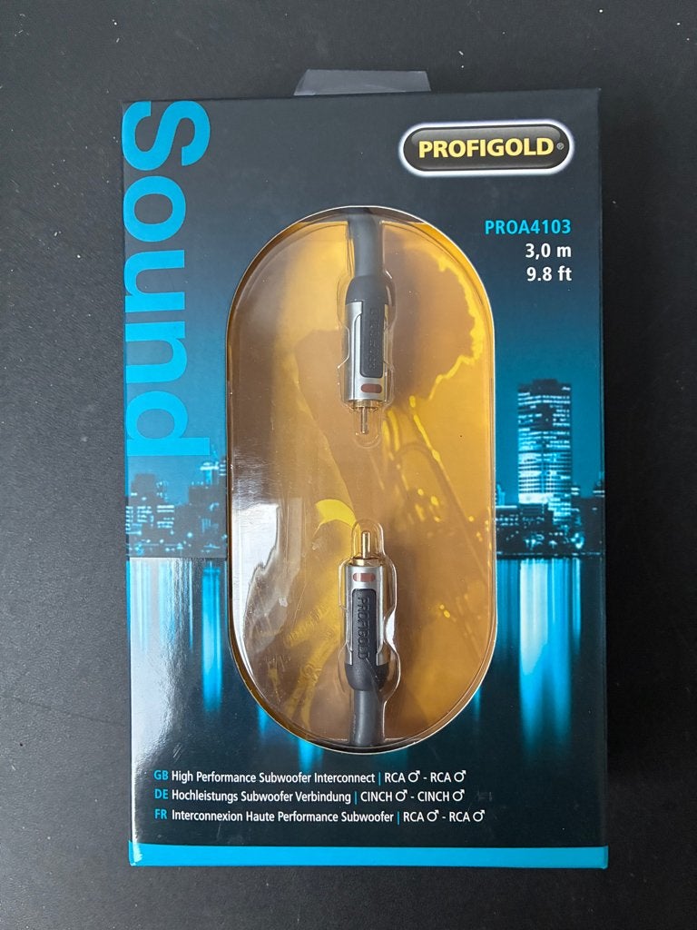 ProfiGold PROA4103 Subwoofer kabel 3.0 mtr., Ophalen of Verzenden, Nieuw, 2 tot 5 meter, Interlink-kabel