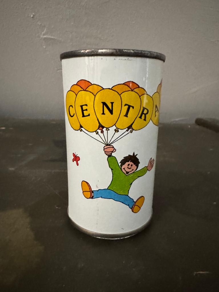 Vintage Centraal Volksbank spaarpot blik, Ophalen of Verzenden, Gebruikt, Metaal of Blik, Overige thema's