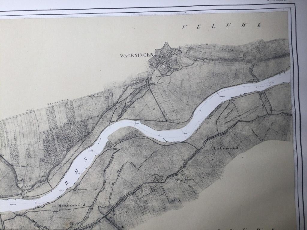 Wageningen, Rijn, 1837, 1800 - 1899, Verzenden, Cartografie, 50 cm