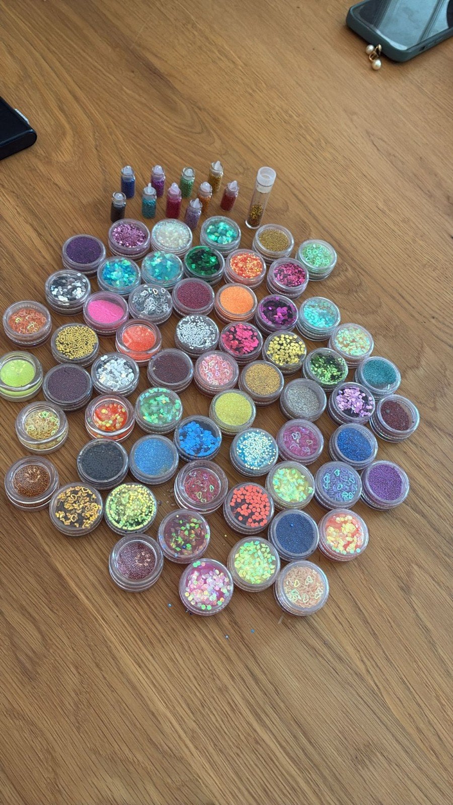 Grote partij Nail Art Glitters & Decoratie (55+ potjes), Overige kleuren, Nieuw, Ophalen of Verzenden, Handen en Nagels