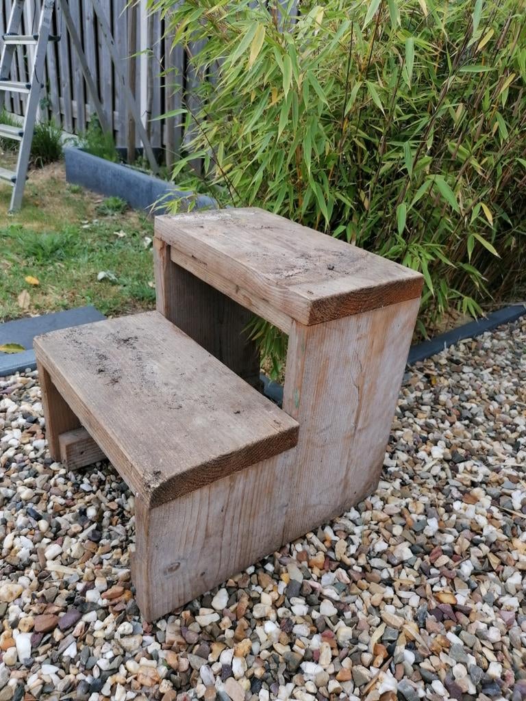 Superleuk steigerhouten trapje., Ophalen, Hout
