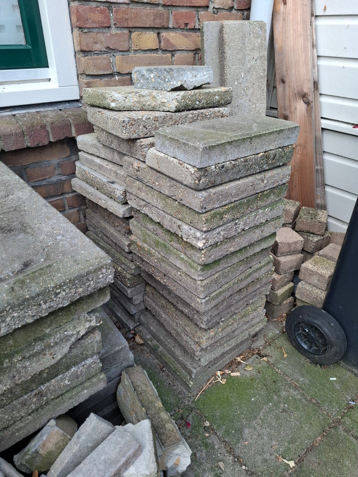 Tegels, Ophalen, Gebruikt, Beton, Terrastegels