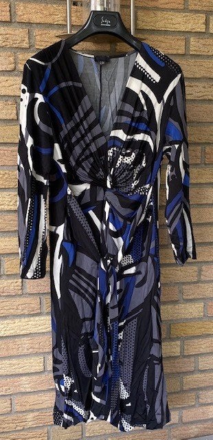 Giovane jurk kobalt blauw - zwart NL 42 NIEUW, Maat 42/44 (L), Nieuw, Knielengte, Giovane