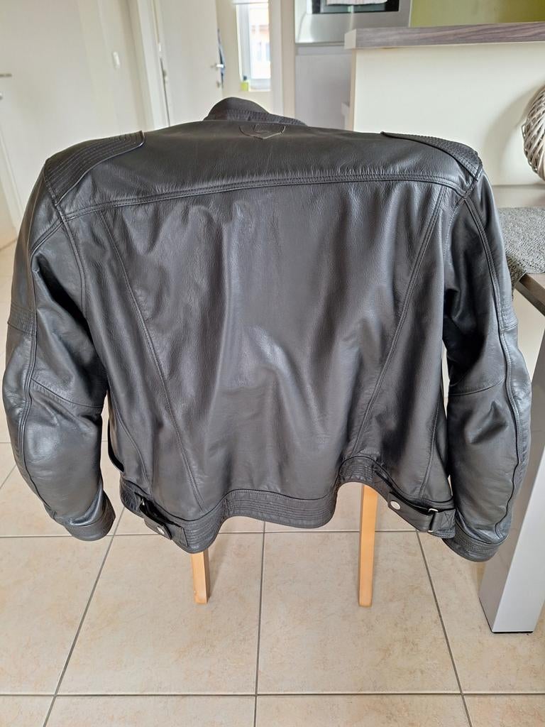 Zwarte leren motorjas maat 54, Ophalen of Verzenden, Tweedehands, Jas | leer