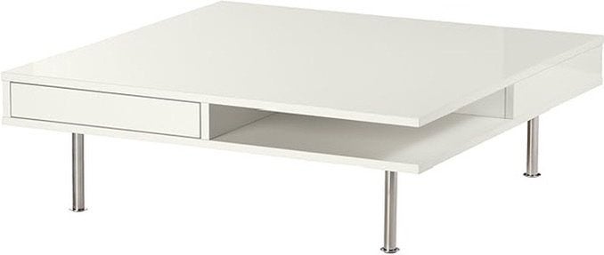 Witte hooglans IKEA salontafel met lade en opbergruimte, Huis en Inrichting, Tafels | Salontafels, Ophalen, Overige materialen