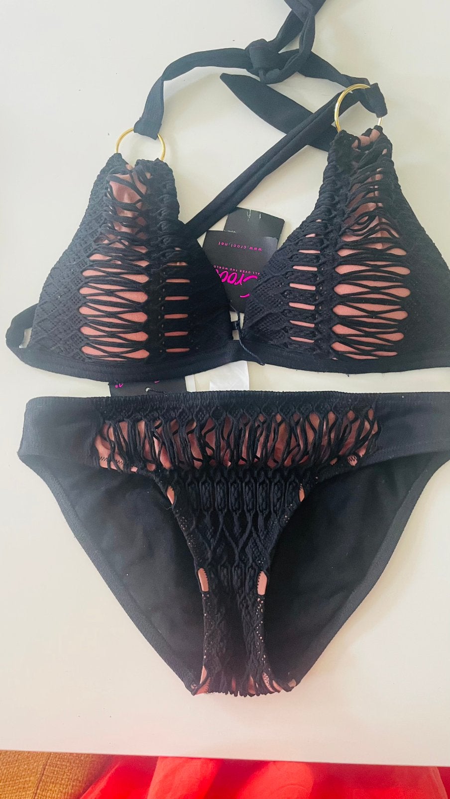 Te koop: nieuwe bikini, Crool, zwart, 36B, Ophalen of Verzenden, Zo goed als nieuw, Zwart, Bikini