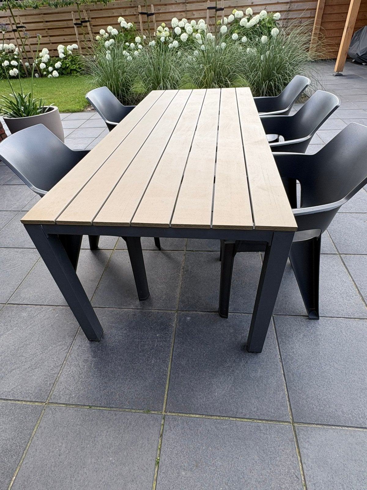 Tuintafel + 4 stoelen, Ophalen, Gebruikt, Tuinset, Eettafel