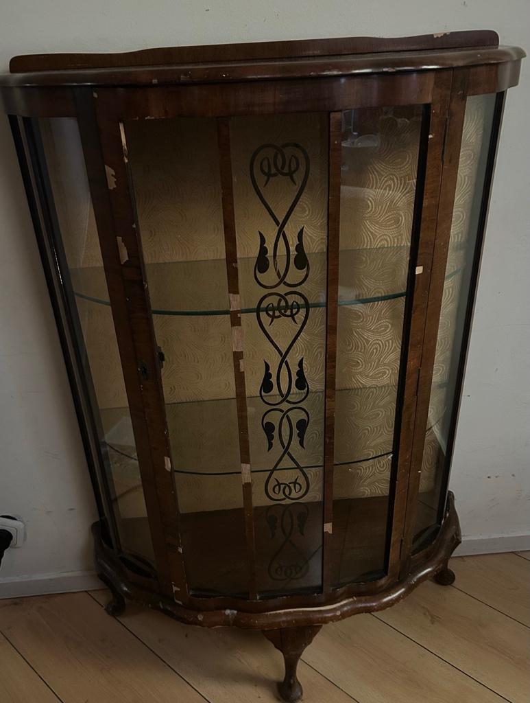 Glazen glazen/dranken kast, Antiek en Kunst, Antiek | Meubels | Kasten, Ophalen