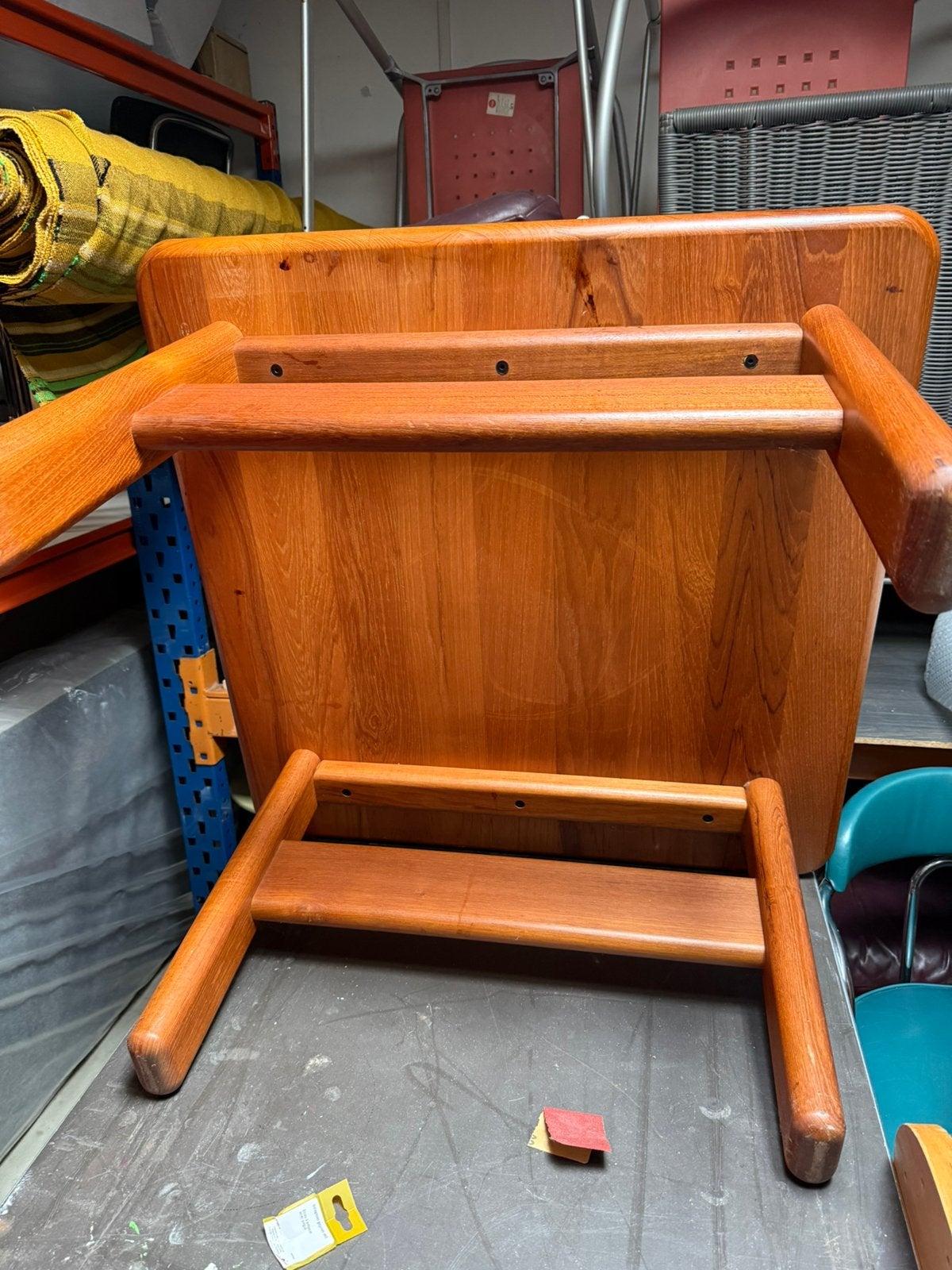 Massief Teak salontafel Deens Danish 80-80-50, Ophalen, 50 tot 100 cm, Vierkant, 50 tot 100 cm