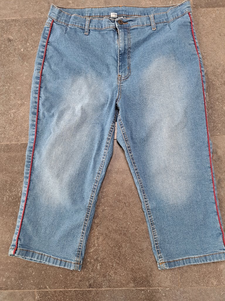 RAINBOW driekwart jeans, maat 46, Kleding | Dames, Spijkerbroeken en Jeans, Zo goed als nieuw, Overige jeansmaten, Blauw, Ophalen of Verzenden
