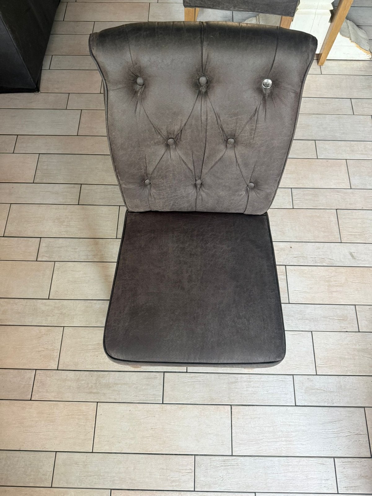 Riviera Maison Eetkamerstoel - Cappuccino, Zo goed als nieuw, Huis en Inrichting, Stoelen, Ophalen, Zo goed als nieuw, Eén, Stof