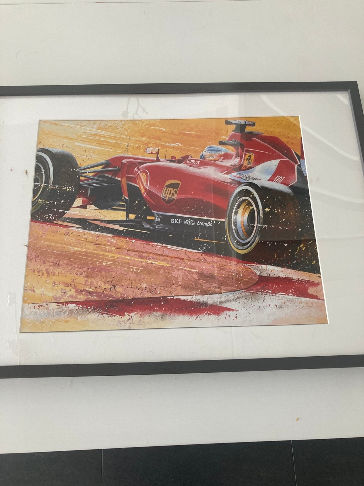 Ferrari Formule 1  print in lijst, Ingelijst, Sport, Ophalen of Verzenden, Overige techniek