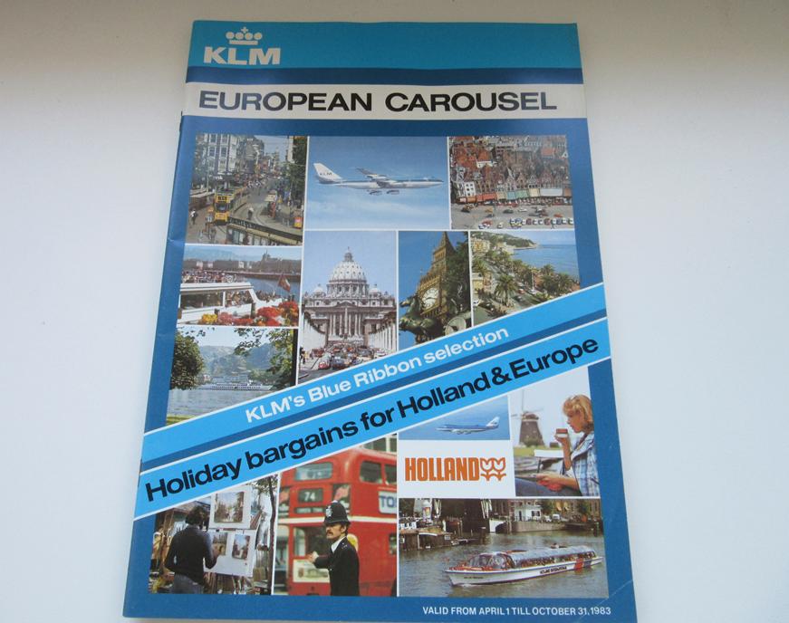 KLM European carousel blad KLM's blue ribbon selection, Verzamelen, Luchtvaart en Vliegtuigspotten, Verzenden, Gebruikt, Boek of Tijdschrift