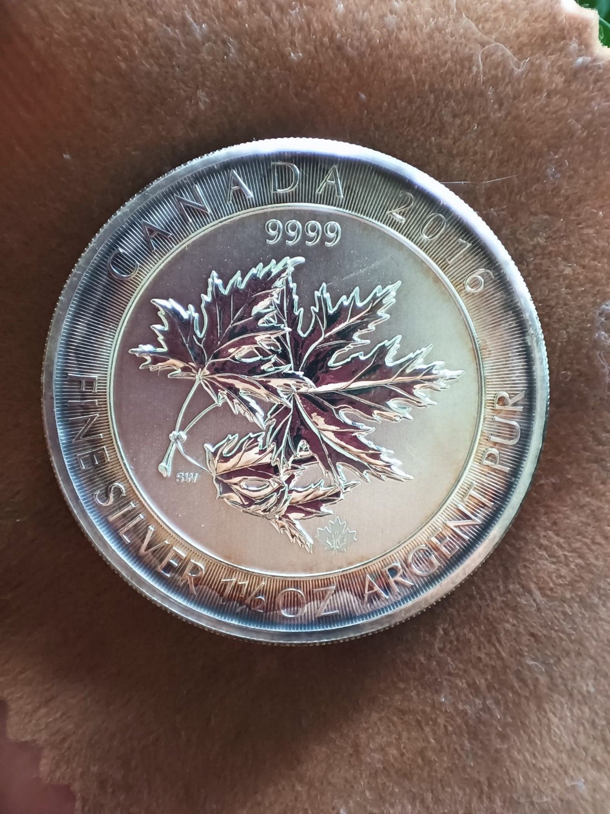 Rare 2016 1.5 Troy Ounce Zilveren Multi Maple Leaf Munt, Ophalen, Zilver