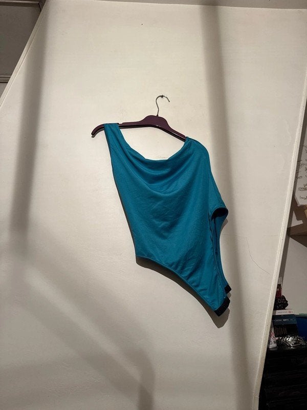 Shein Oneshoulder Body, maat L, Blauw, Shein, Verzenden, Blauw, Body of Korset