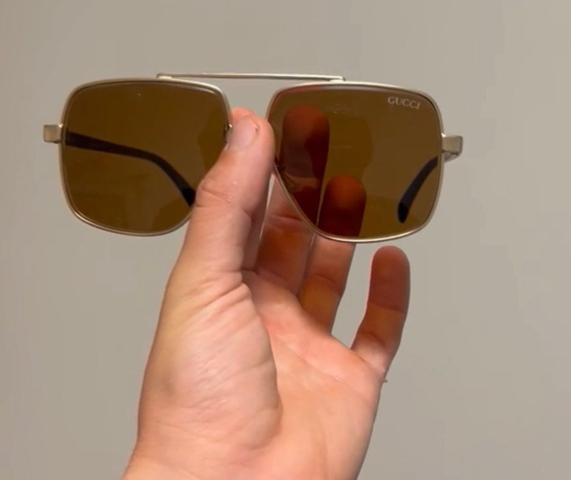 Nieuwe Gucci Zonnebril, Overige merken, Zonnebril, Bruin, Nieuw