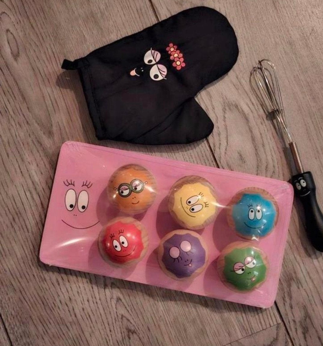 Barbapapa Houten Cupcakes Set - Zo goed als nieuw, Onbekend, Ophalen of Verzenden, Onbekend, Knutselen