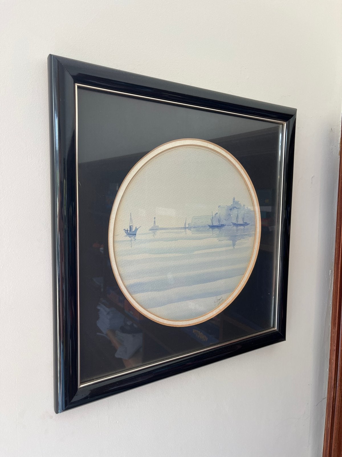 Aquarel van Ibiza - Maritiem Landschap Schilderij, Maritiem / water, Realistisch, Ophalen of Verzenden, Gesigneerd