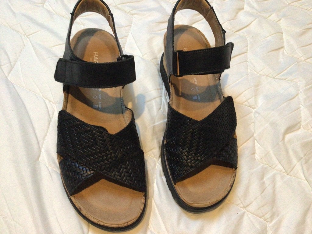 Sandalen, Hartjes, Zwart, Zo goed als nieuw, Hartjes, Sandalen of Muiltjes