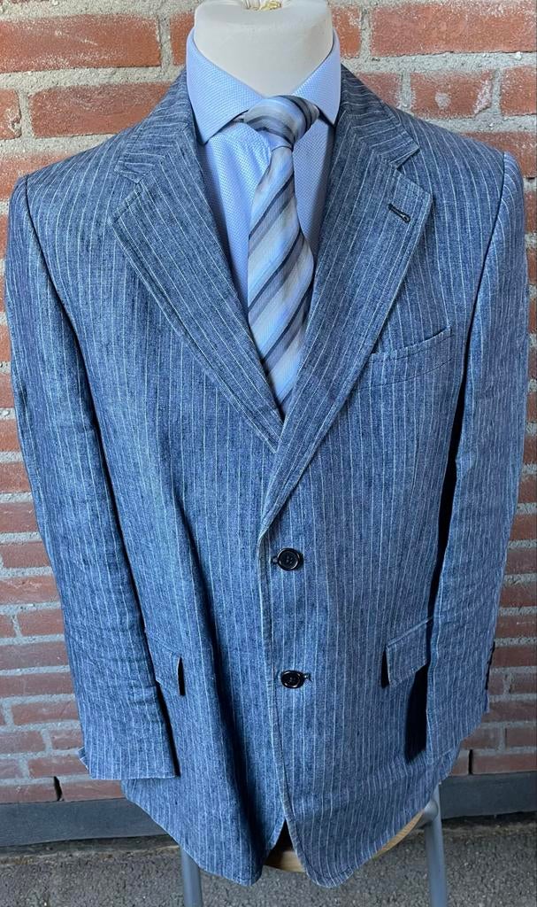 J. Philipp heren blazer/jasje 100% Linnen Mt 50, Ophalen of Verzenden, Zo goed als nieuw, Maat 48/50 (M), Blauw