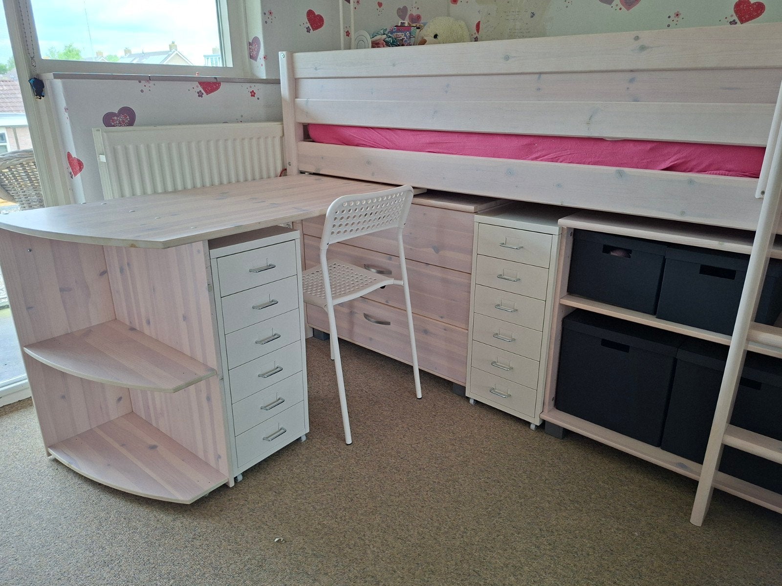 Complete kinderkamer met halfhoogslaper, Ophalen, Zo goed als nieuw, Jongetje of Meisje