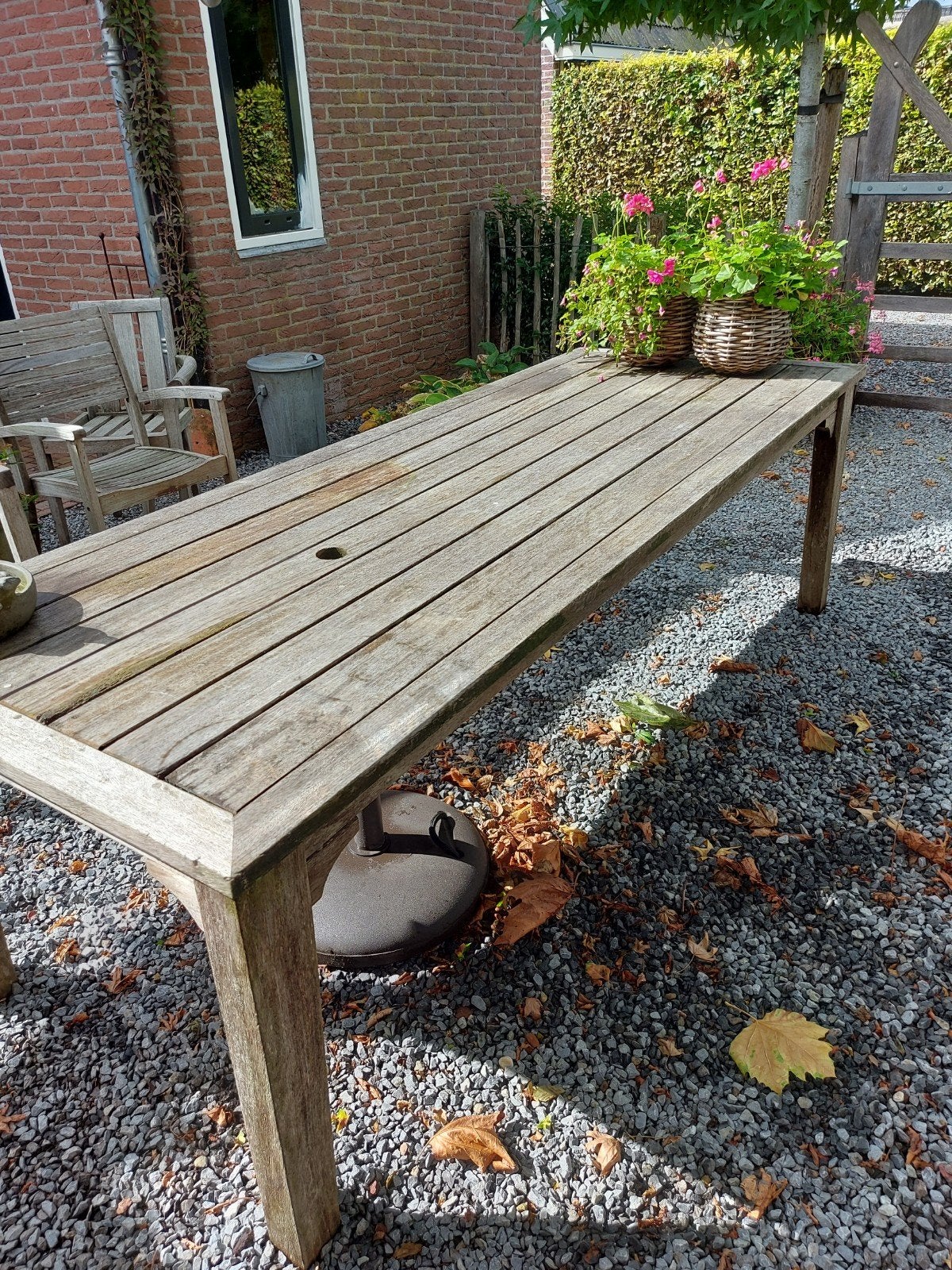 grote tuintafel, Tuin en Terras, Tuintafels, Ophalen, Gebruikt, Rechthoekig, Hout