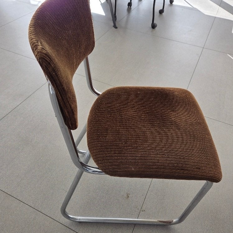 VINTAGE STOEL, Gebruikt, Bruin, Ophalen of Verzenden, Metaal