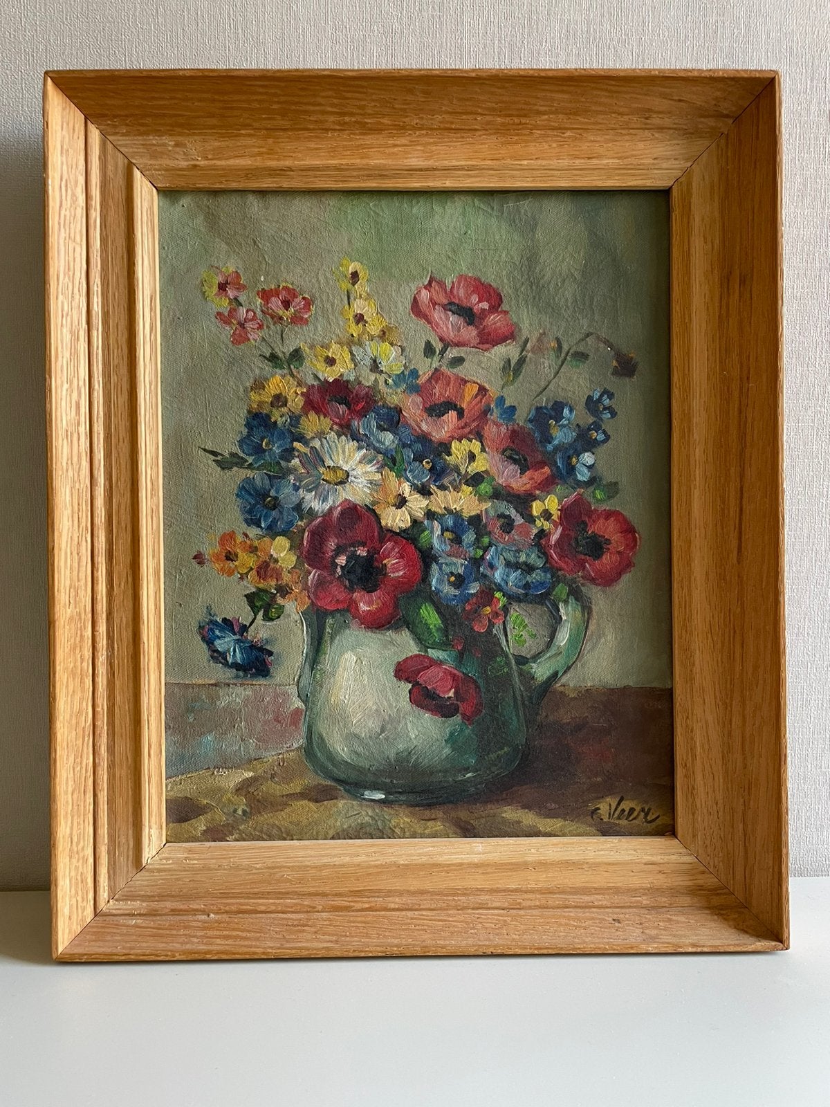 Klassiek Bloemstilleven | olieverf op doek | gesigneerd, Antiek en Kunst, Kunst | Schilderijen | Klassiek, Doek, Stilleven, Impressionistisch