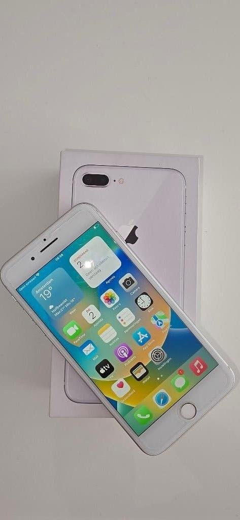 iPhone 8 Plus 64GB - Wit - Batterij 80% Compleet met Doos, 80 %, Gebruikt, IPhone 8 Plus, Wit