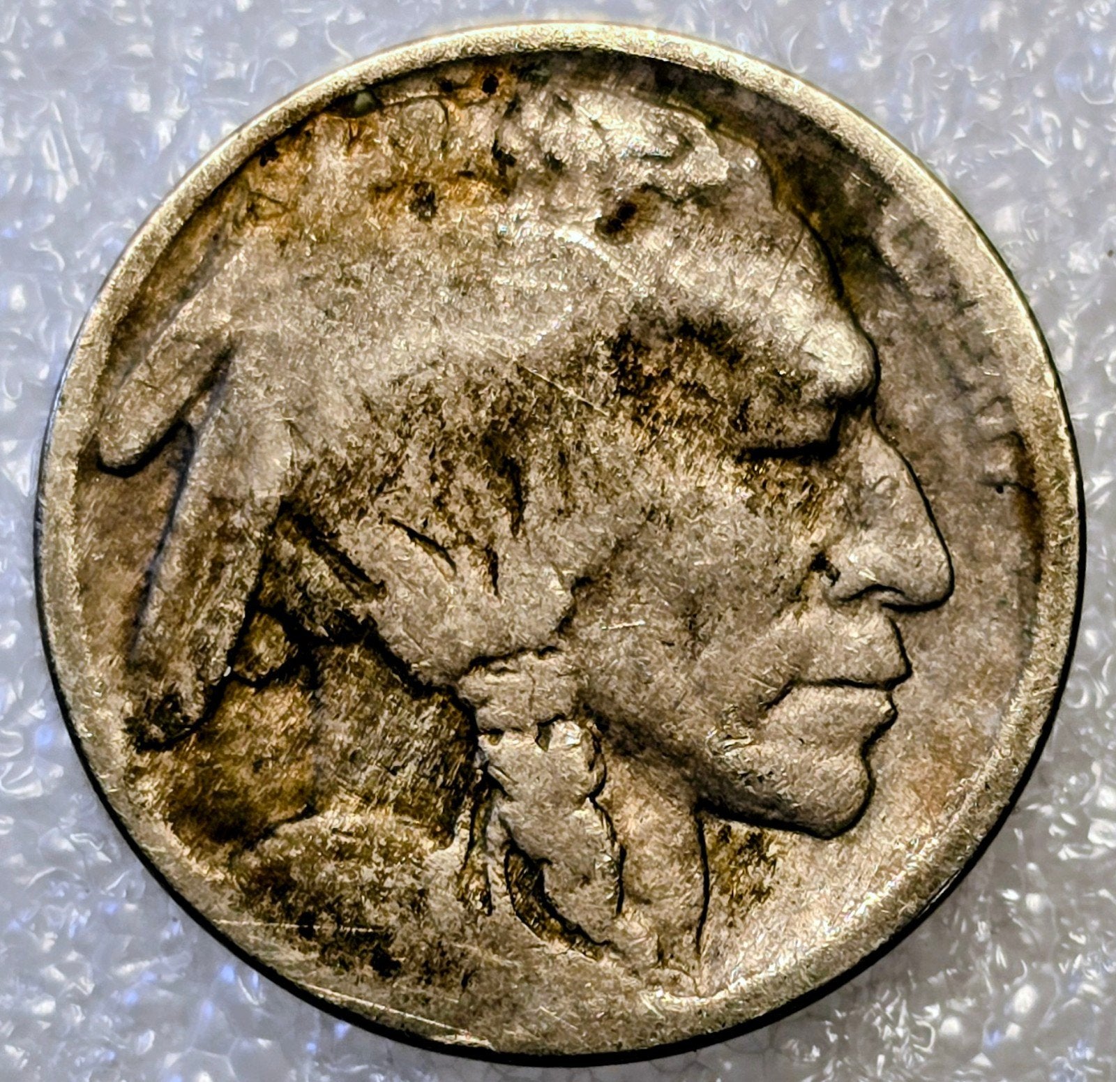 Zeldzame Buffalo Nickel munt - 1913 Type 1, Postzegels en Munten, Ophalen of Verzenden
