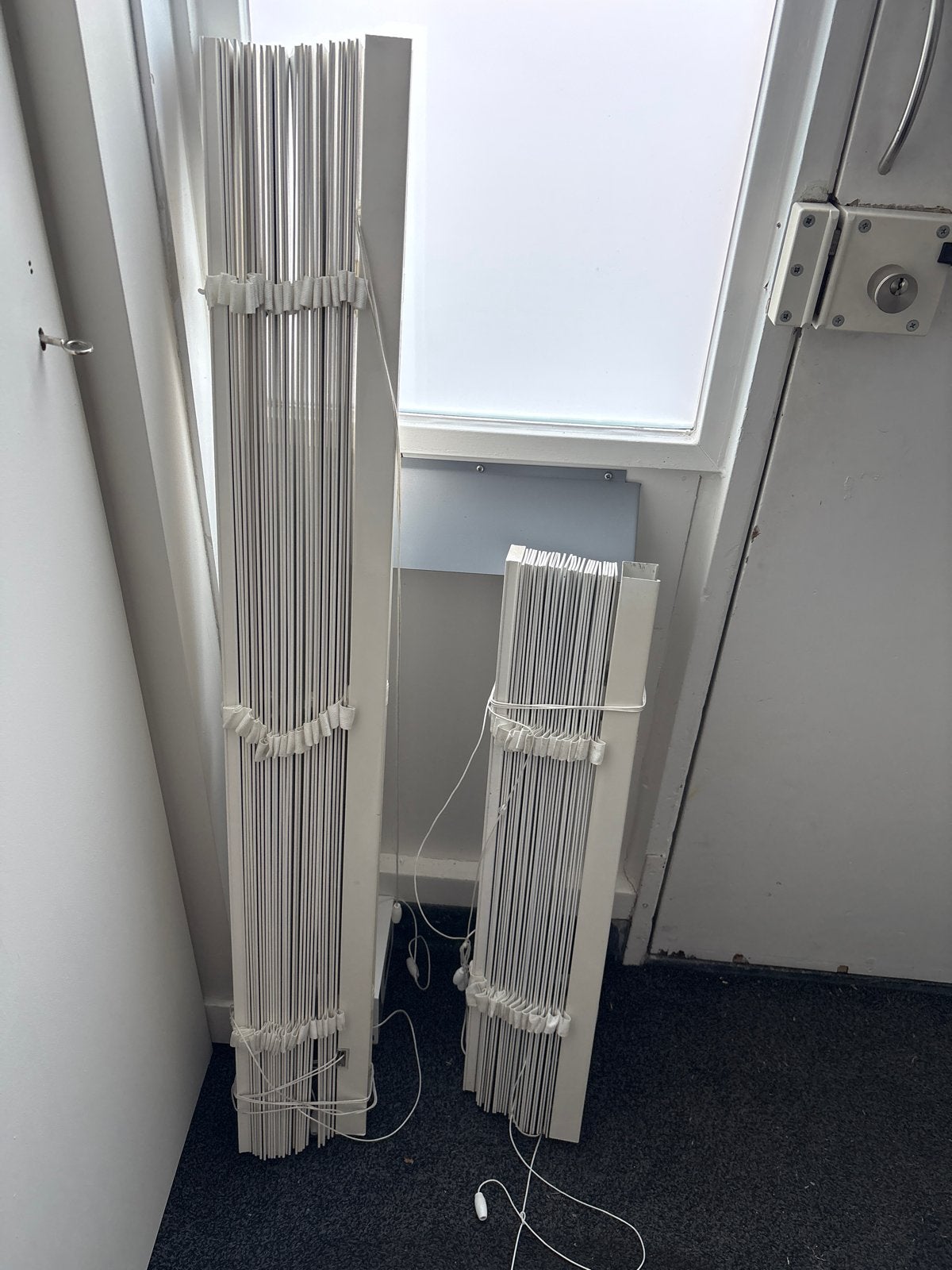 Raambekleding 120 & 75 cm, incl. ophangsys, Ophalen, Gebruikt, Wit, Inclusief montageonderdelen