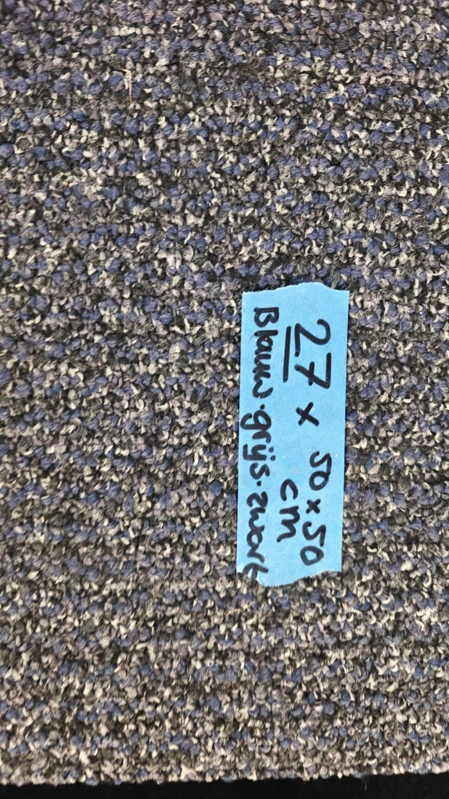 Tapijttegels: Blauw (6m²) & Zwart Antraciet (12,5m²), Ophalen, Zo goed als nieuw, Tapijttegels, Blauw