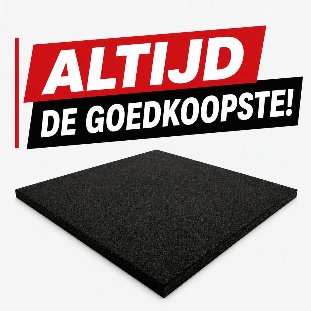Rubber gym/fitness tegels | 100100x2 cm | Solid Core, Sport en Fitness, Fitnessmaterialen, Ophalen of Verzenden, Nieuw, Fitnessmat