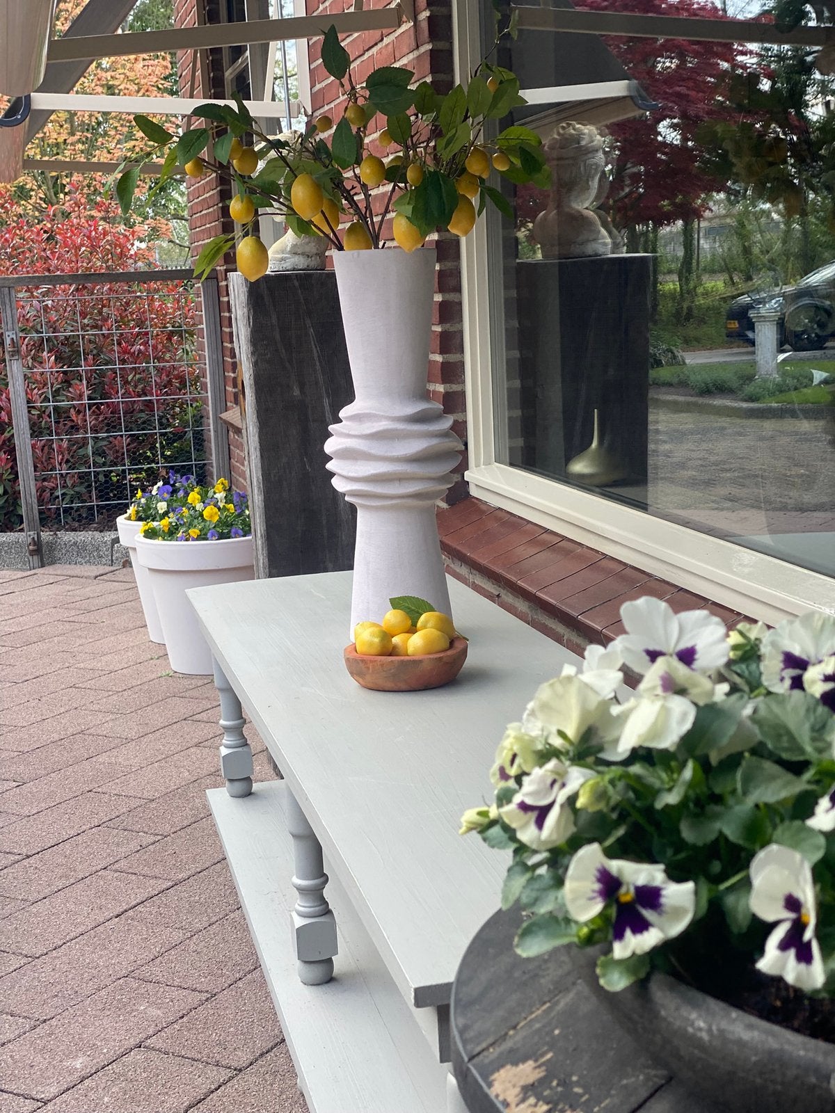 Tuinbank/ sitetable/ tafel, Tuin en Terras, Ophalen, Gebruikt