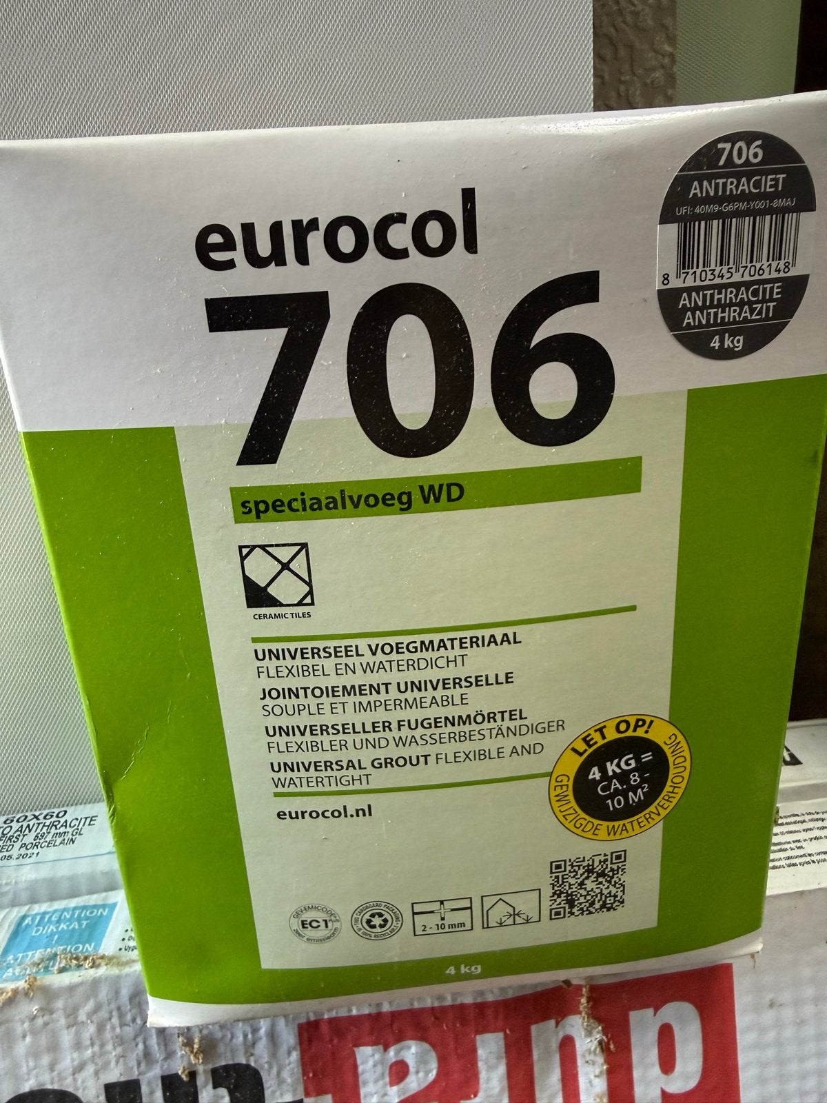 Eurocol 706 Speciaalvoeg WD Antraciet 4 kg, Ophalen, Nieuw, Overige typen
