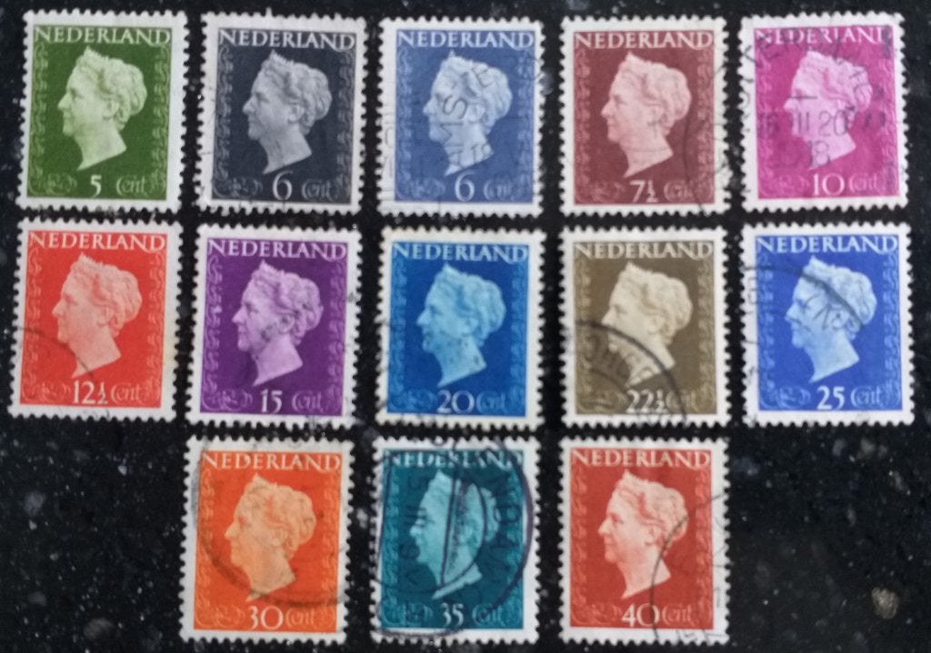 POSTZEGELS NEDERLAND 1947-1948 WILHELMINA GESTEMPELD, Postzegels en Munten, Postzegels | Nederland, Verzenden, Na 1940, Gestempeld
