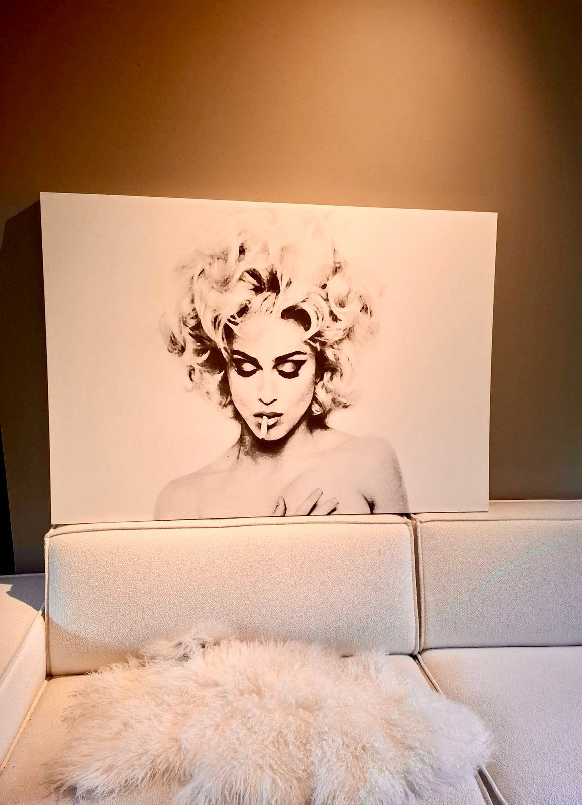 Madonna, zwart wit canvas van print uit 1992, Ophalen, Overige typen, 125 cm of meer, Zo goed als nieuw