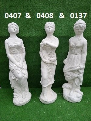 3 Vrouwen beelden. nr 0407 & 0408 & 0137, Tuin en Terras, Tuinbeelden, Ophalen, Nieuw, Beton, Mensenbeeld