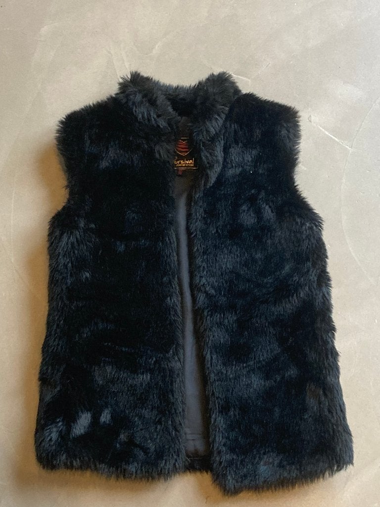 Zwart bont look vestje zonder mouwen maat 164 van, Persival, Meisje, Trui of Vest, Ophalen of Verzenden