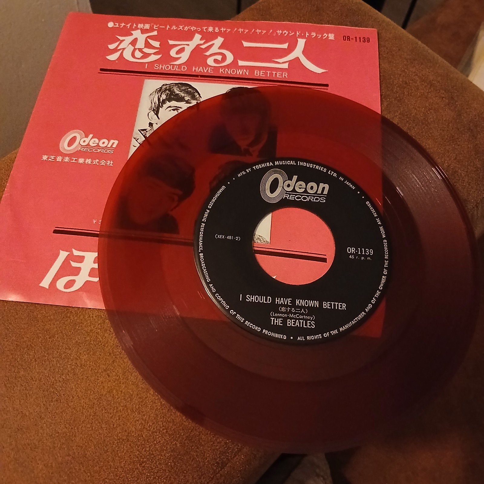 The Beatles - I Should Have Known Better - Rode Vinyl 7 inch, 7 inch, Ophalen of Verzenden, Pop, Colored vinyl