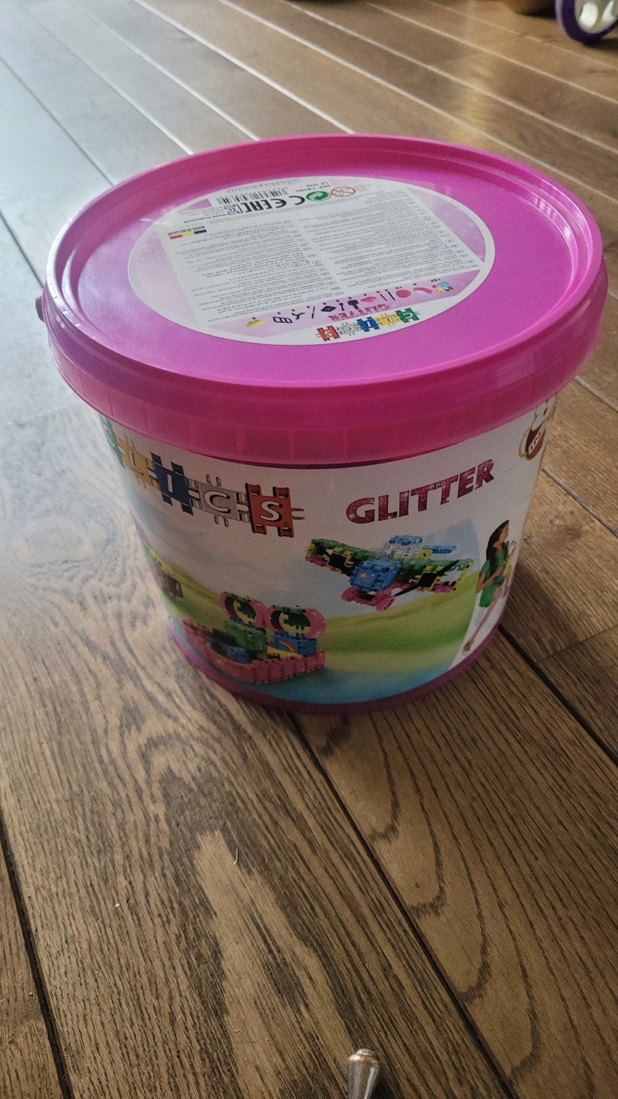 Clics Glitter Bouwblokken Emmer - Zo goed als nieuw, Ophalen