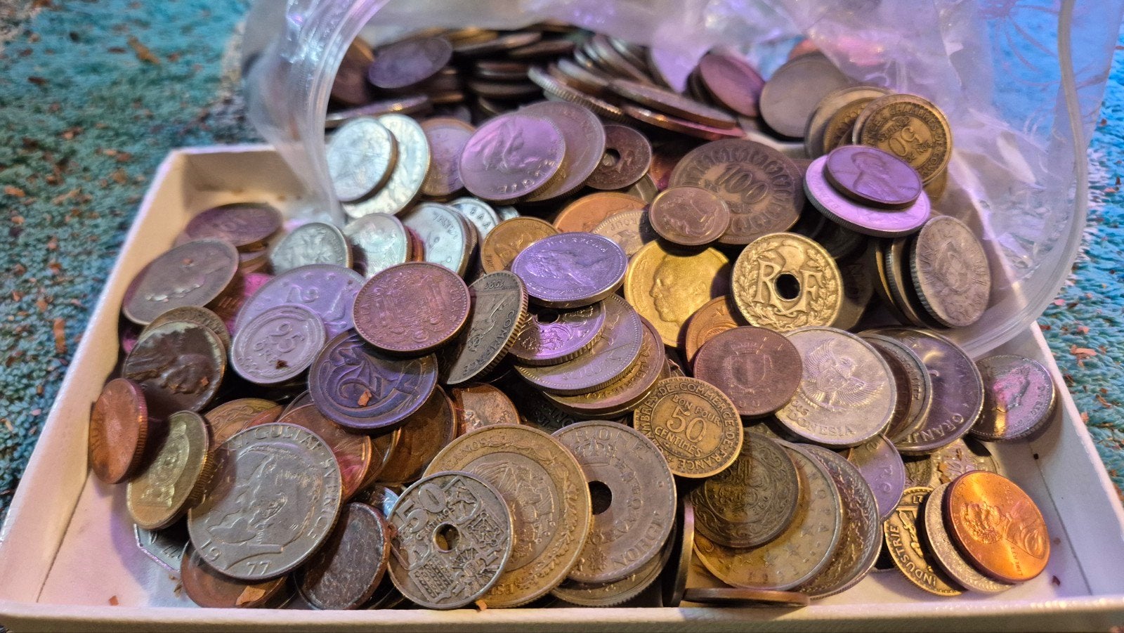 partij wereld munten 1.3 kg, Ophalen of Verzenden, Overige landen