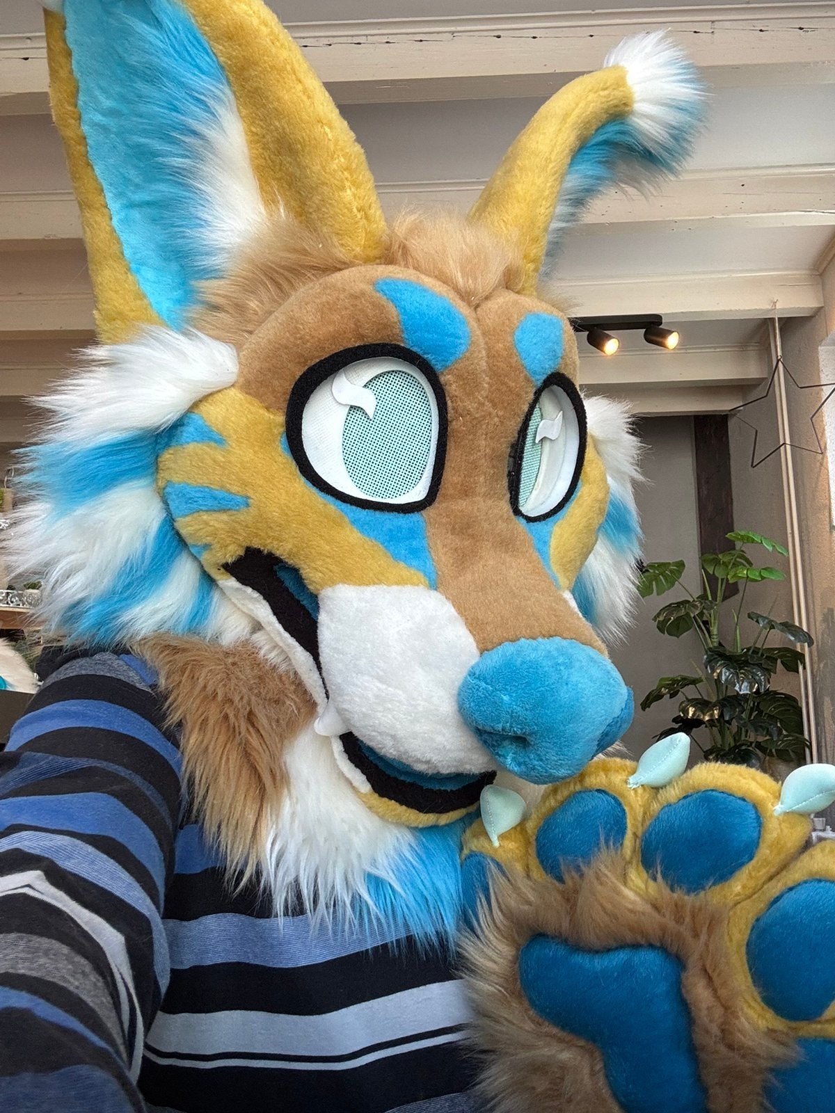 Fursuit te koop! HQ wolf achtige partial, Ophalen of Verzenden, Zo goed als nieuw, Handschoenen, Hoed of Pet